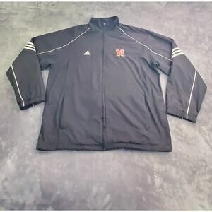 Adidas Nebraska Jacket Sz XL Men's Black Golf Windbreaker Full Zip C14-8